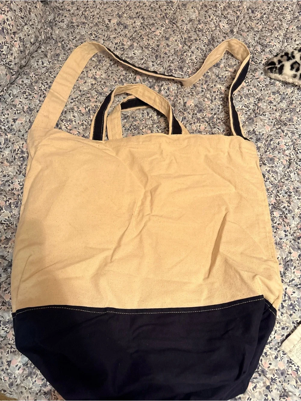 Beige and Black Bayern Canvas Messenger Bag with Crest